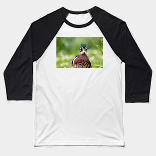 Wood duck funny portrait Baseball T-Shirt